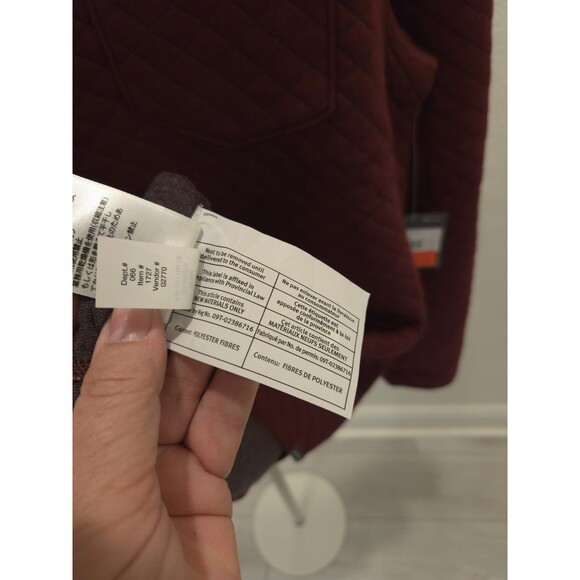 Eddie Bauer Men's NWT Size M Quilted 1/4 Zip Pullover Burgundy Diamond Knit $79 - Picture 10 of 12